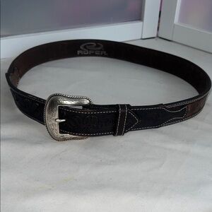 Roper men’s western wear belt leather brown 32”-36”